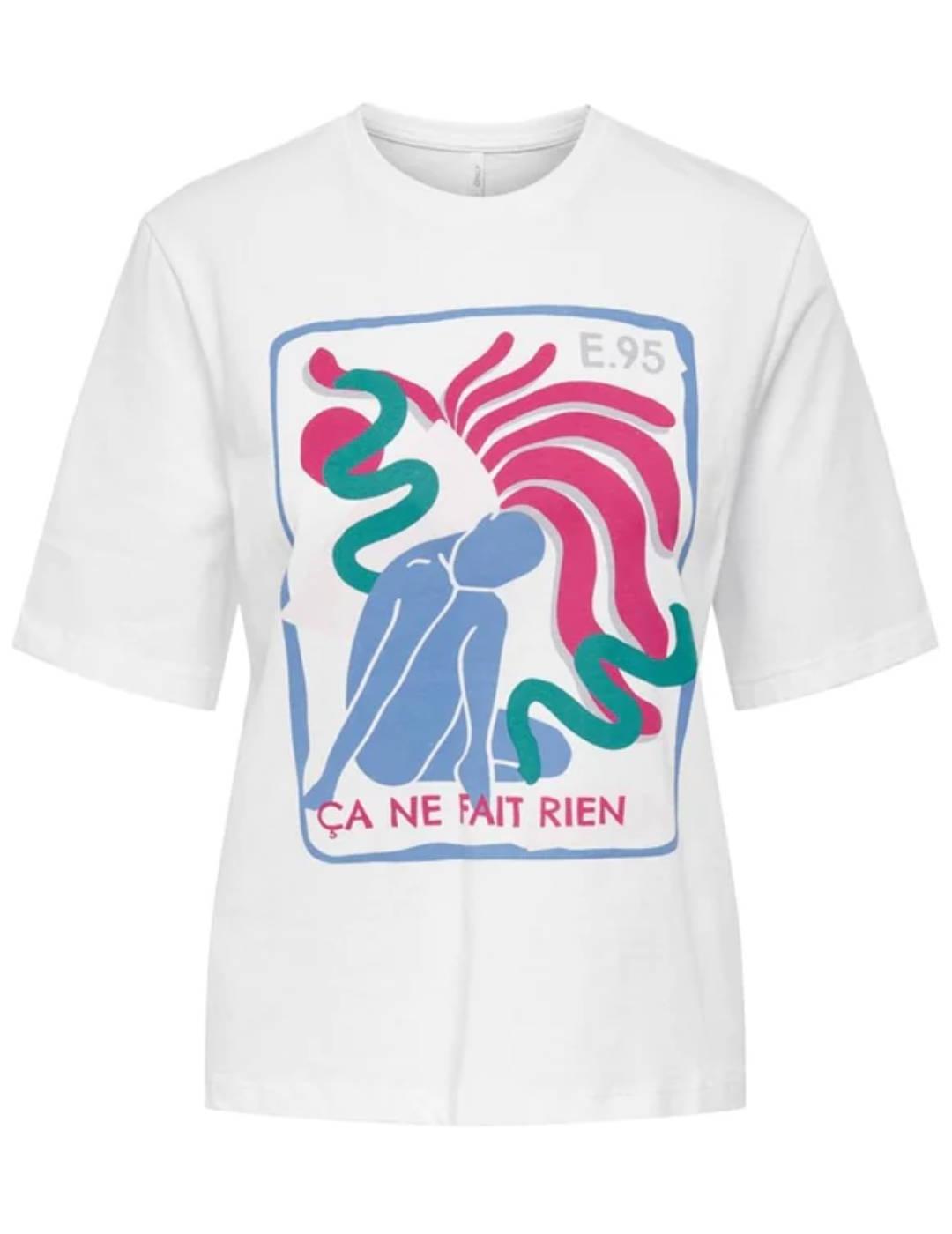 Camiseta Only Mano blanca manga corta para mujer