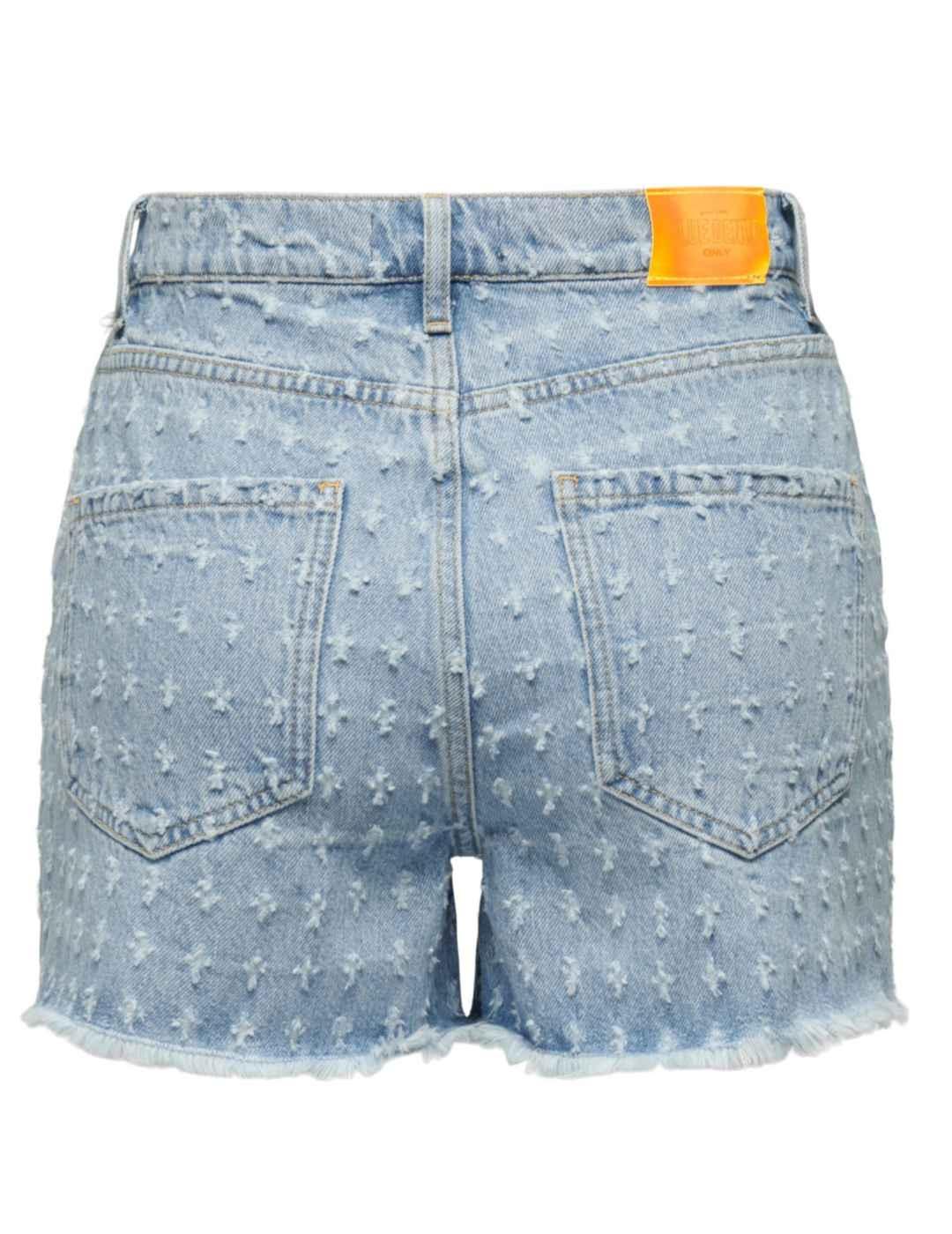 Short Only Jagger vaquero claro estampado para mujer