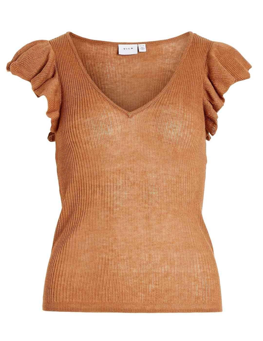 Camiseta Vila Denice naranja manga corta para mujer