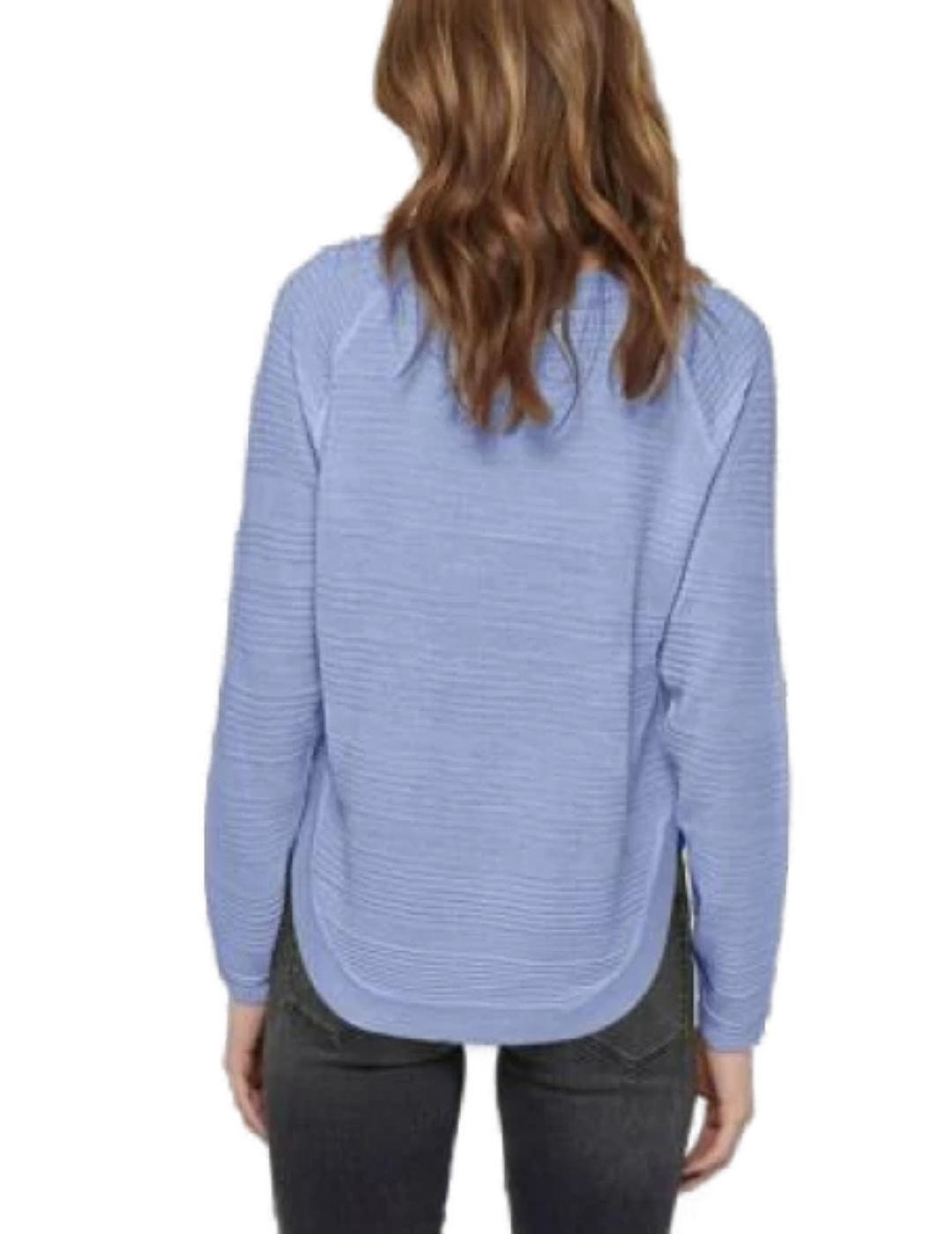Jersey Only Caviar azul cielo cuello redondo para mujer