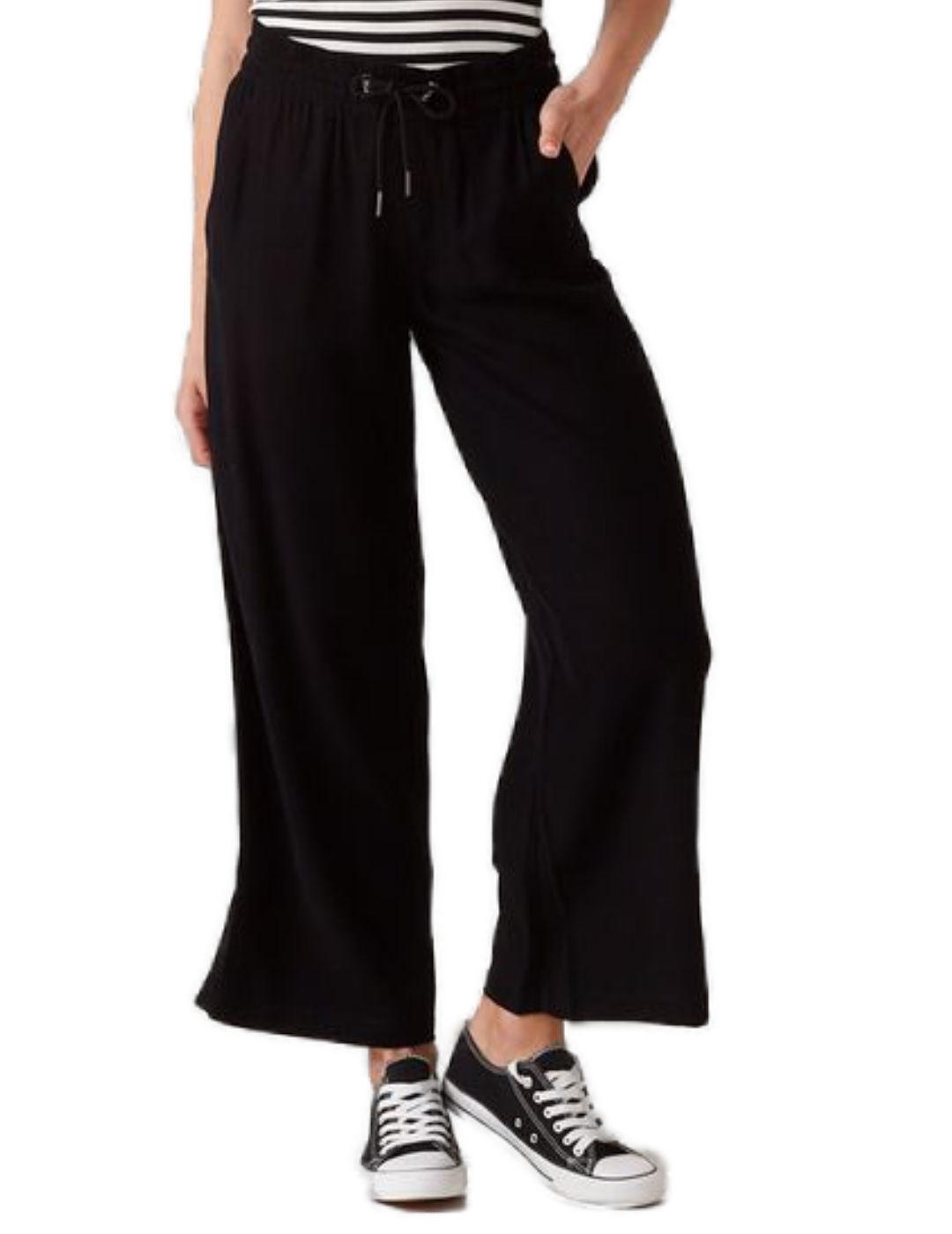 Pantalon Only Kelda culotte negro de tela para mujer