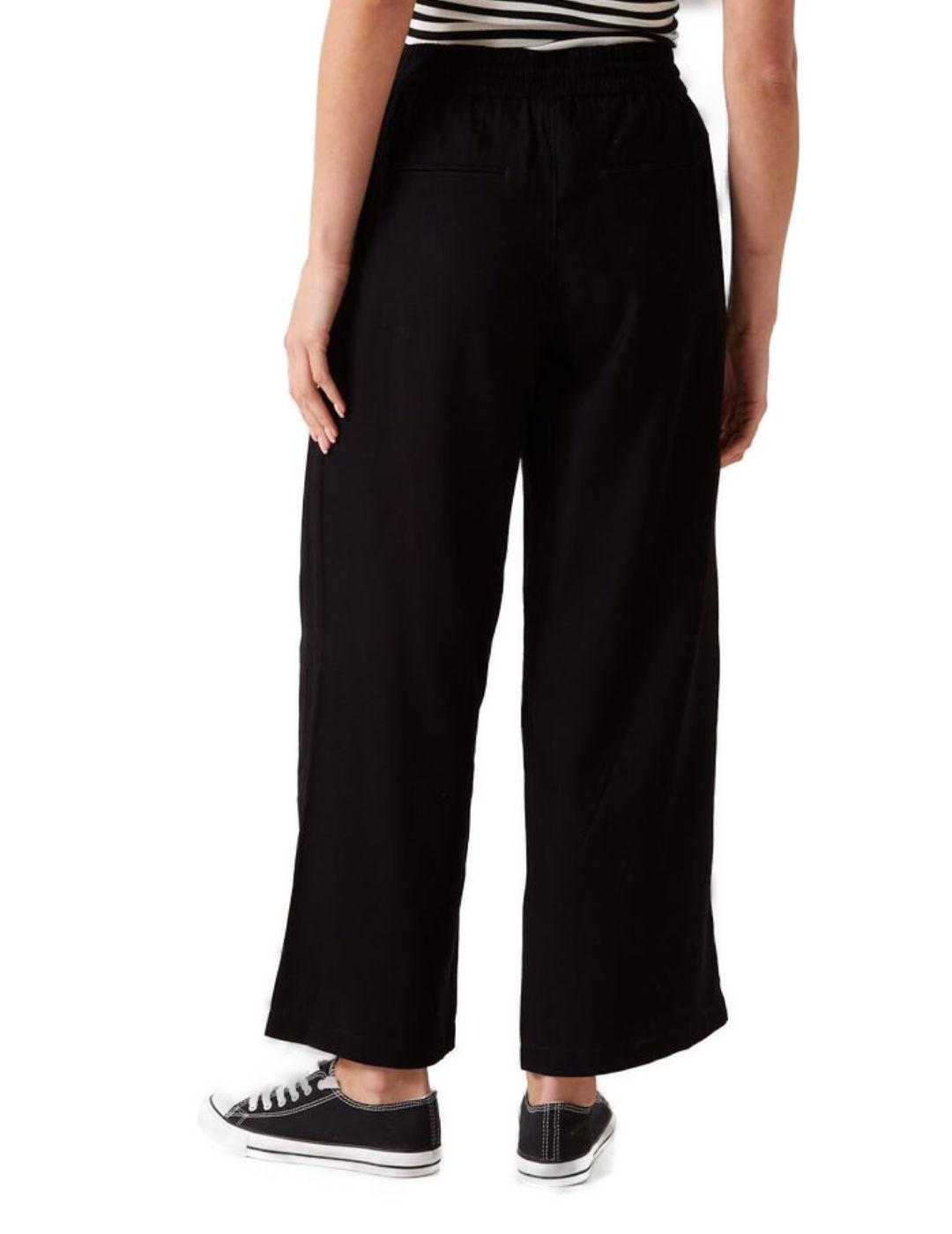 Pantalon Only Kelda culotte negro de tela para mujer