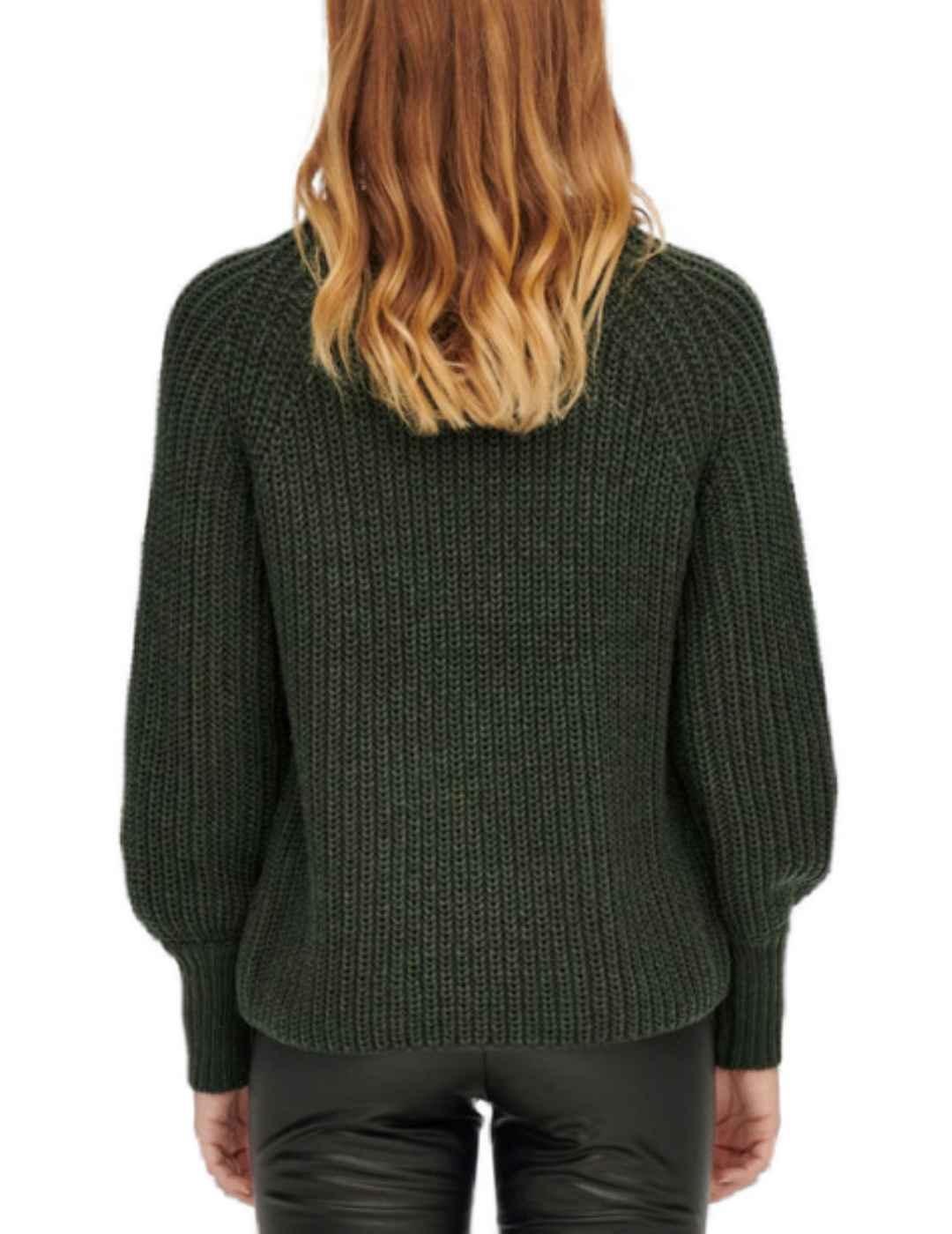 Jersey Only verde cuello redondo para mujer