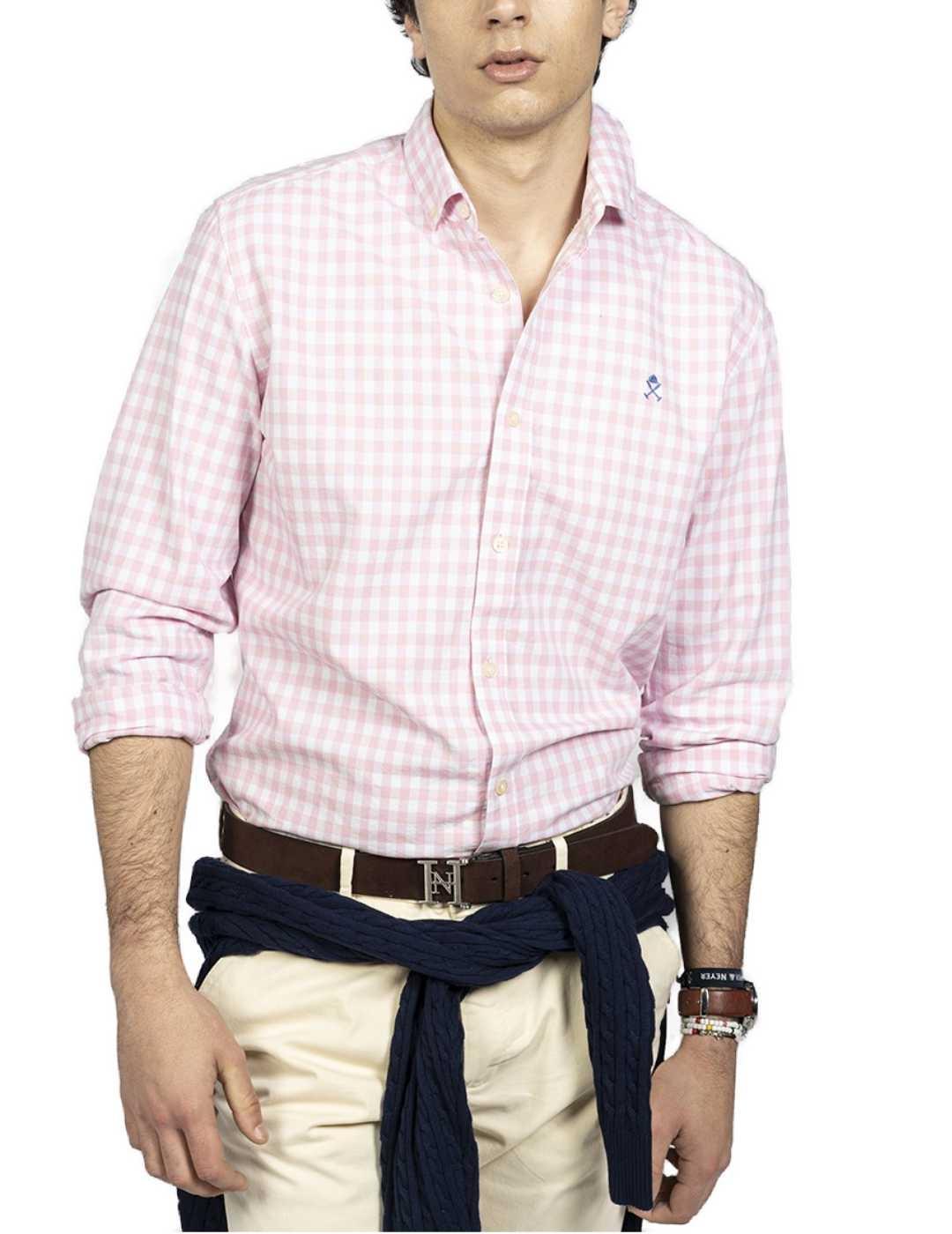 Camisa Harper Cannes cuadro rosa cuadros para hombre