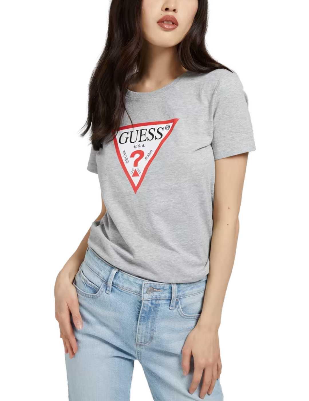 Camiseta Guess original basica gris para mujer