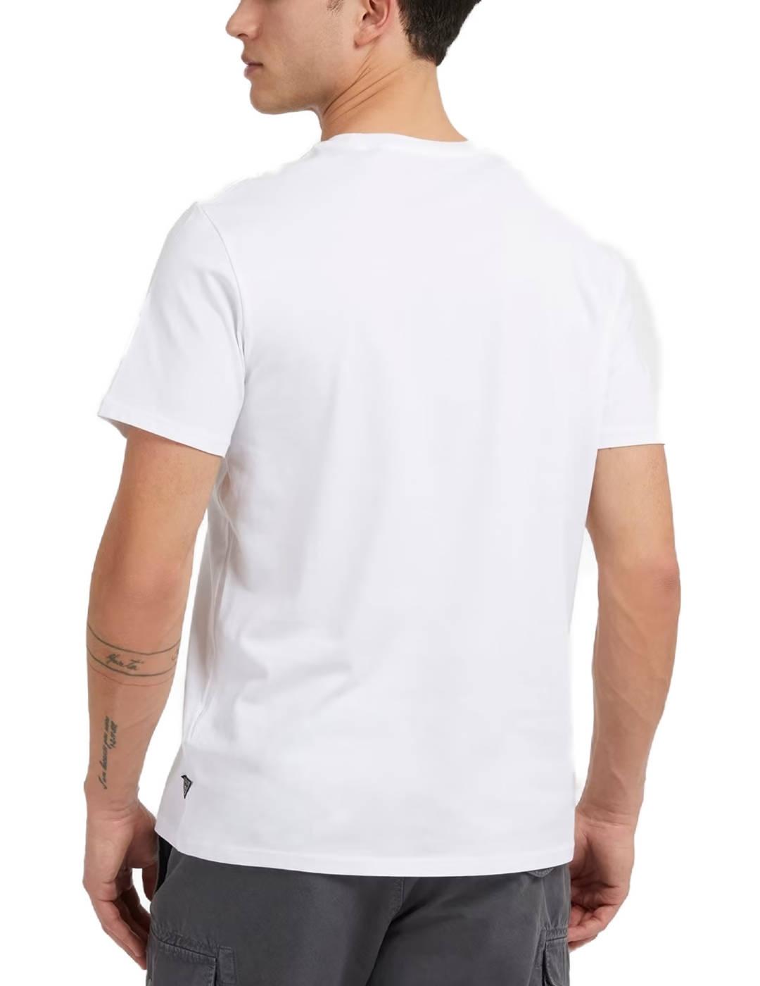 Camiseta Guess Graffiti blanca manga corta para hombre