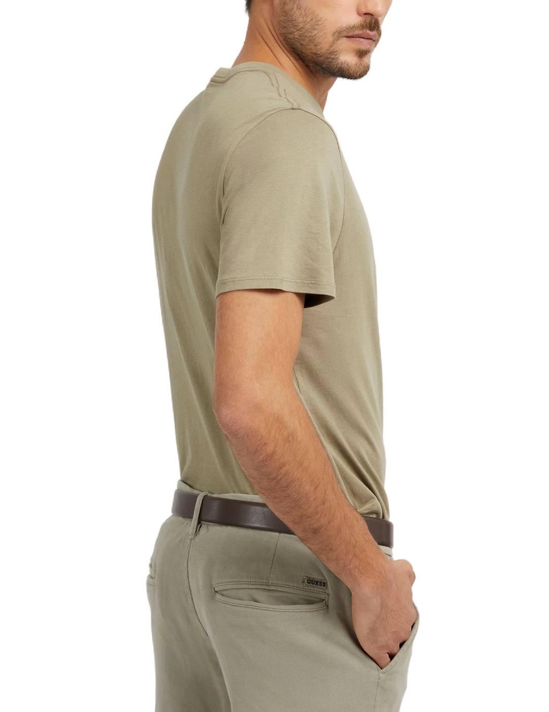 Camiseta Guess Abstract verde manga corta  para hombre