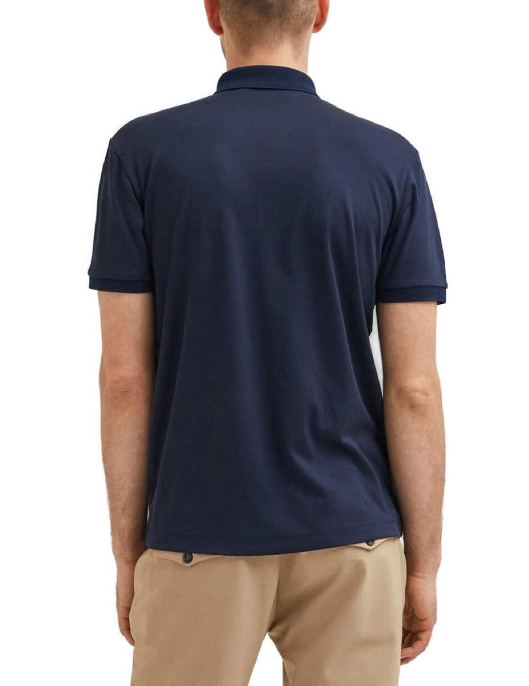 Polo Selected  Have azul marino cremallera para hombre