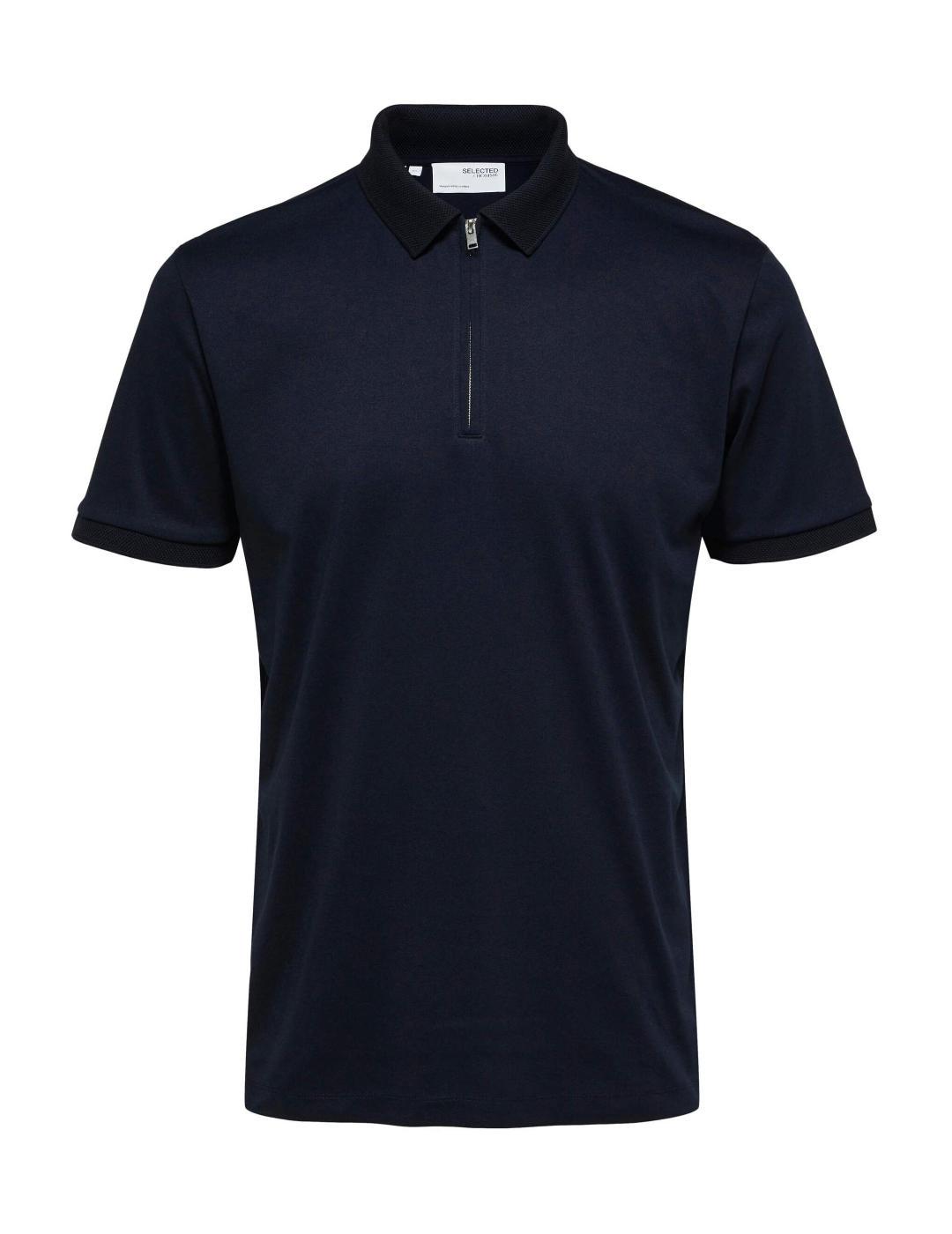 Polo Selected  Have azul marino cremallera para hombre
