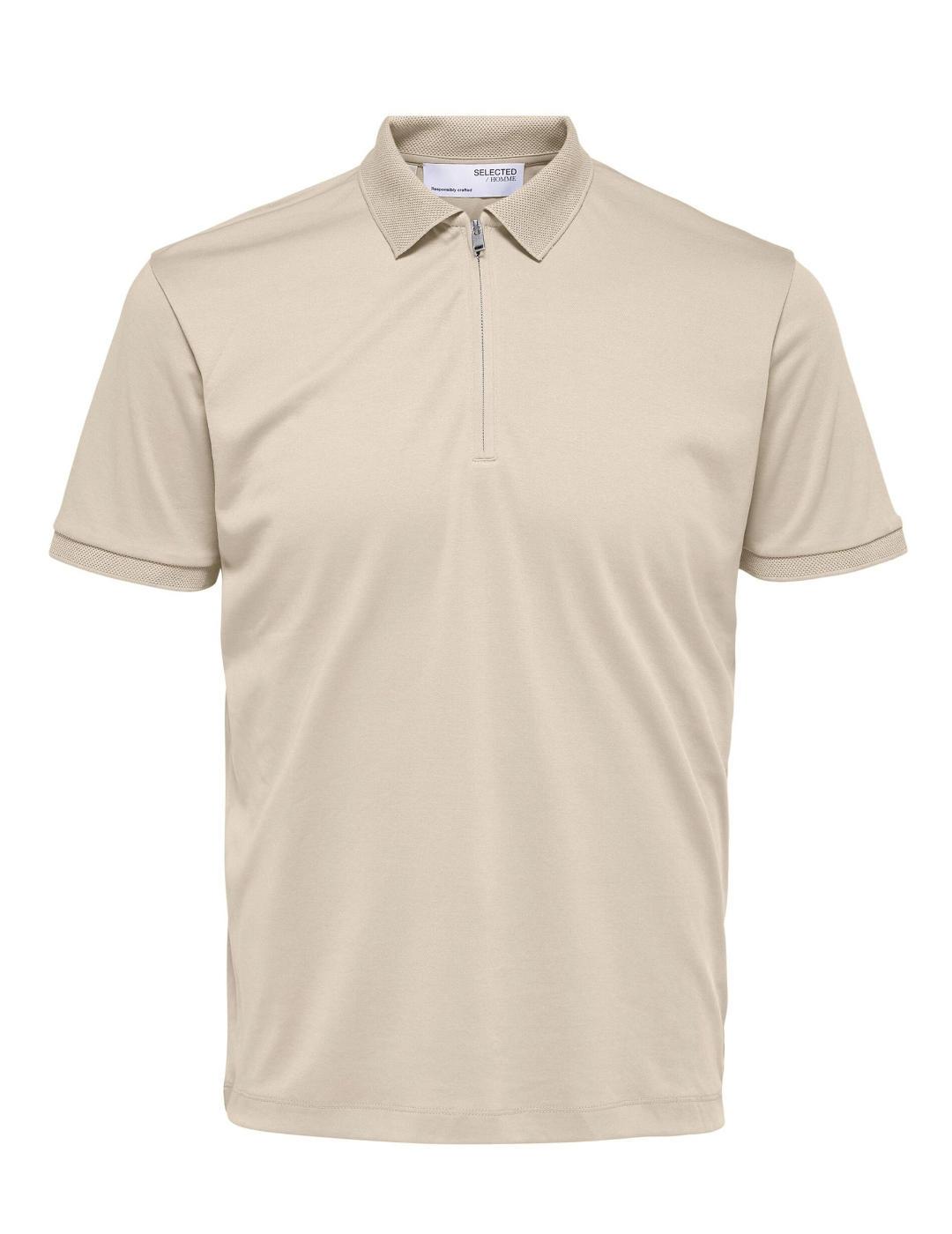 Polo Selected  Have Beige manga corta para hombre