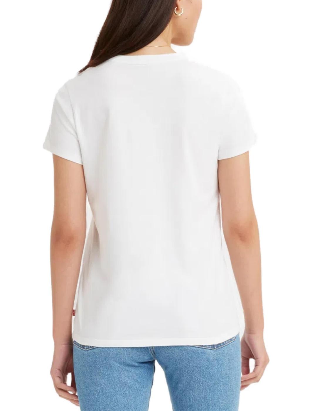 Camiseta Levi´s blanca logo mármol de mujer