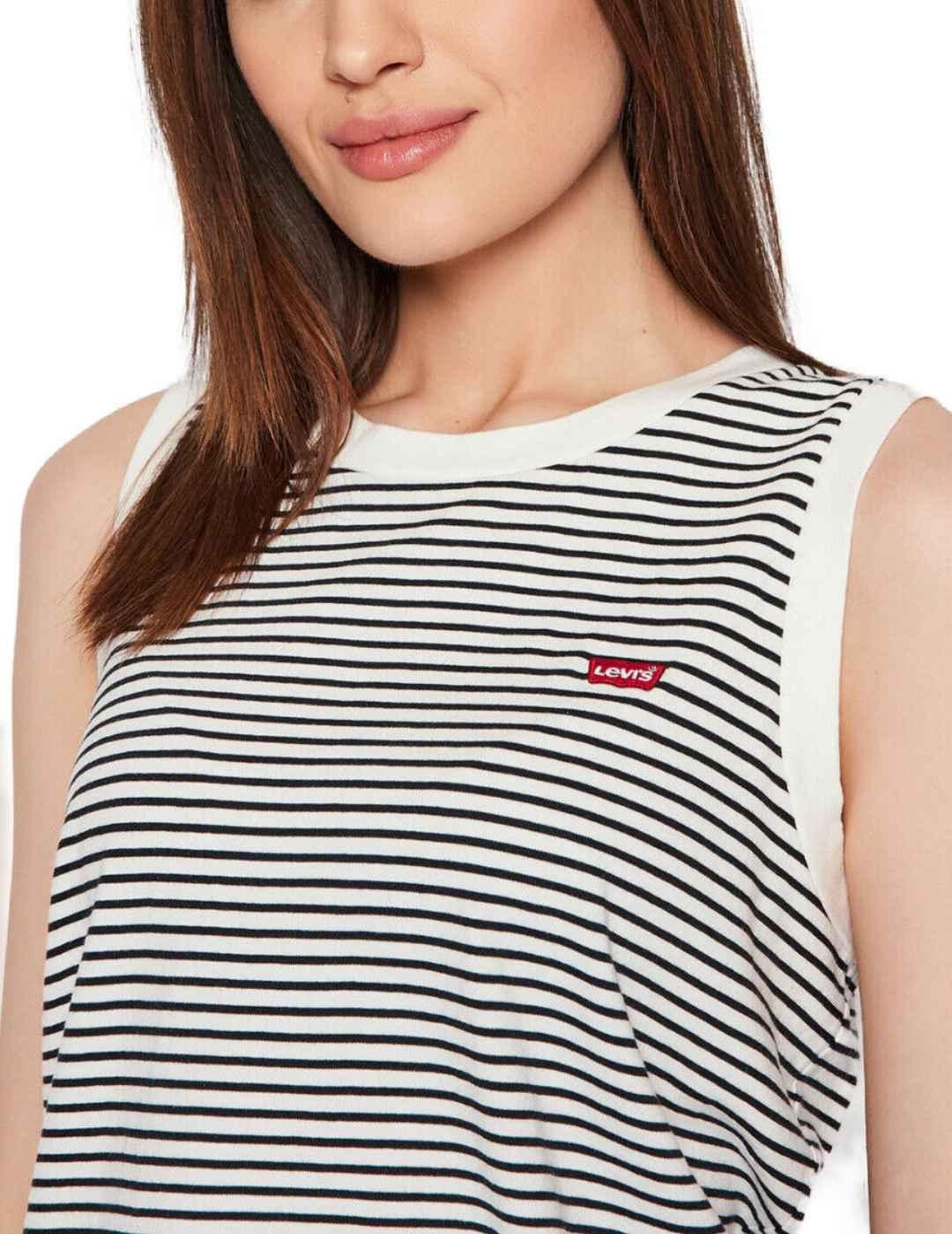 Camiseta Levi´s sin mangas de rayas de mujer