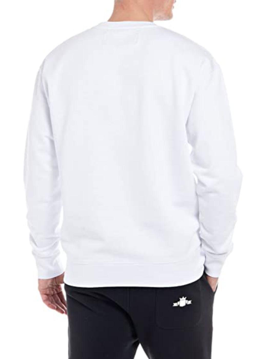 Sudadera Replay basica blanca sin capucha para hombre