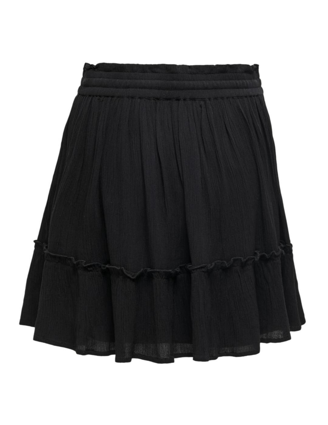 Falda Only Ibiza bámbula negra corta de mujer