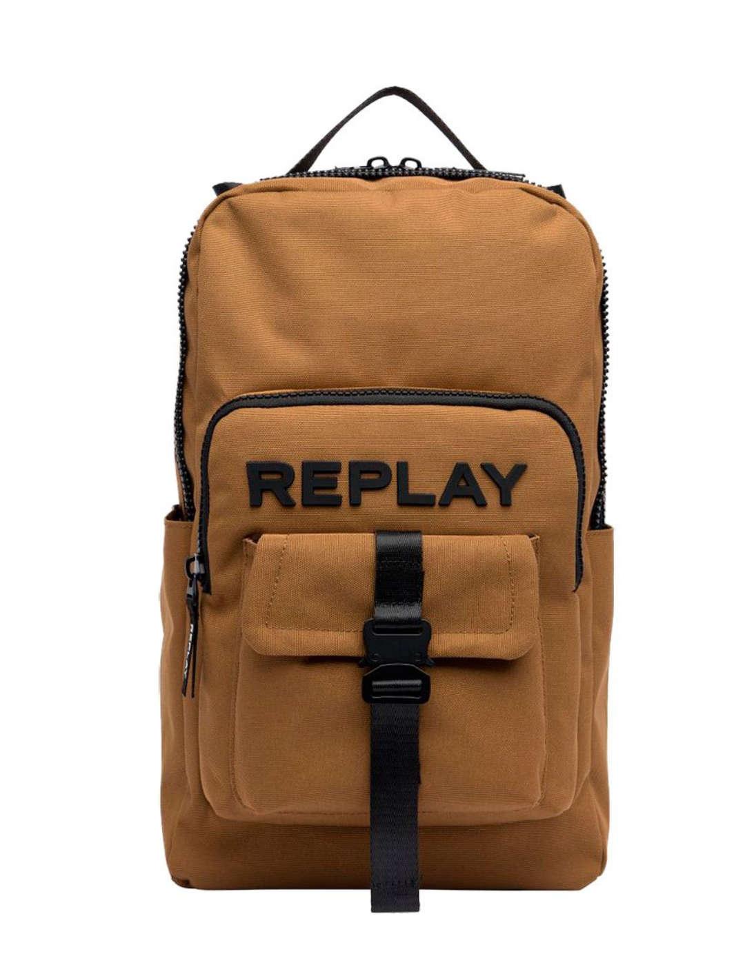 Mochila Replay camel y negro para hombre