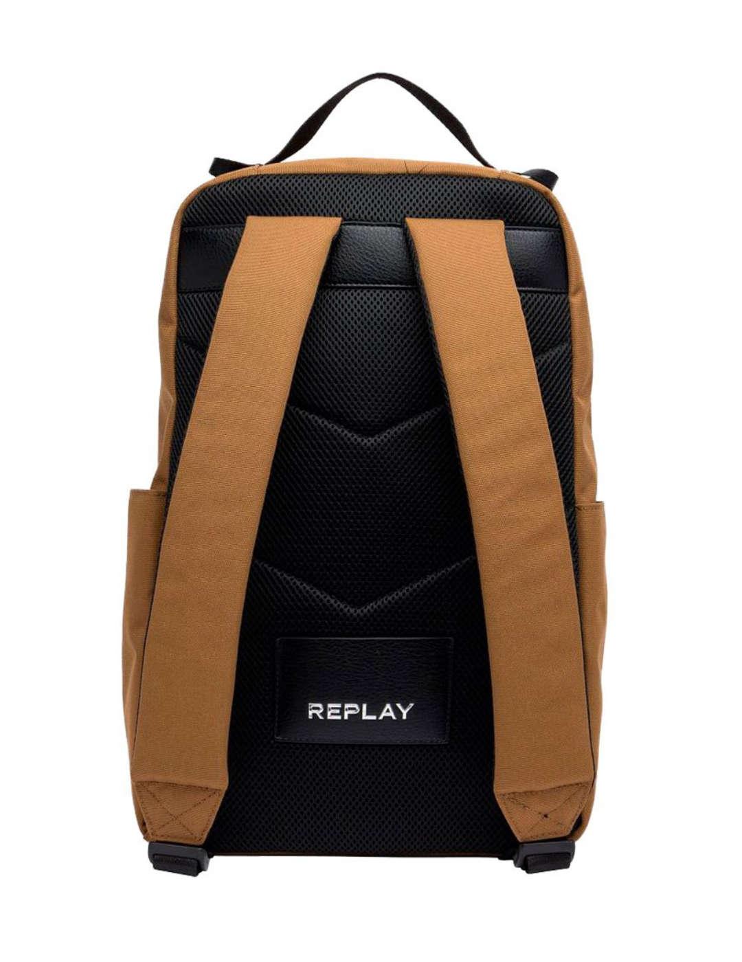 Mochila Replay camel y negro para hombre