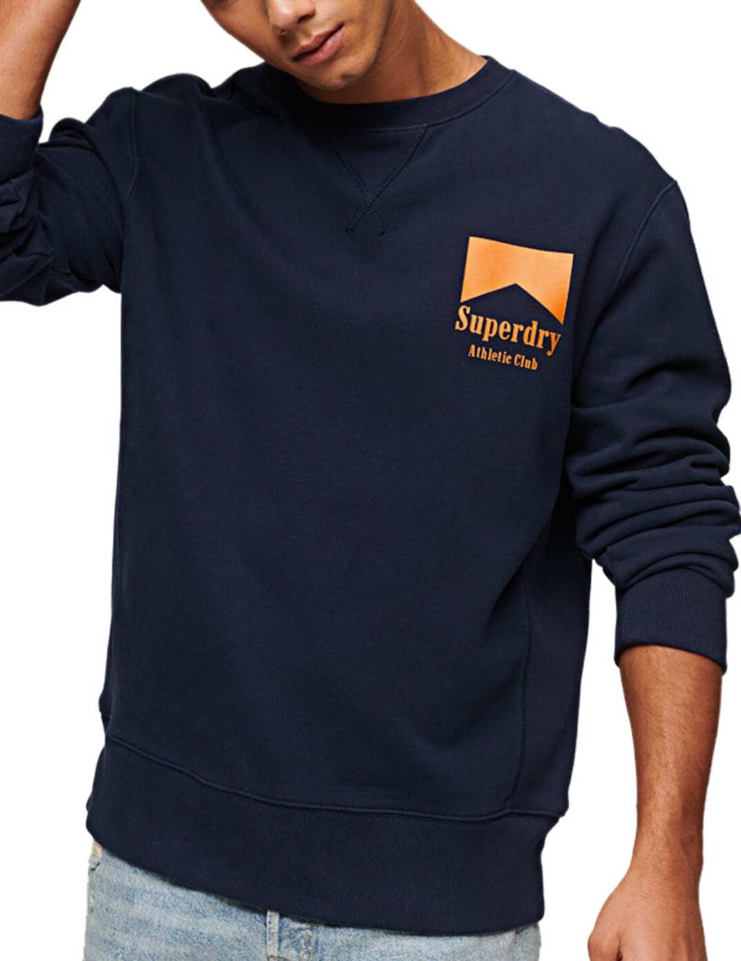 Sudadera Superdry Code marino sin capucha para hombre