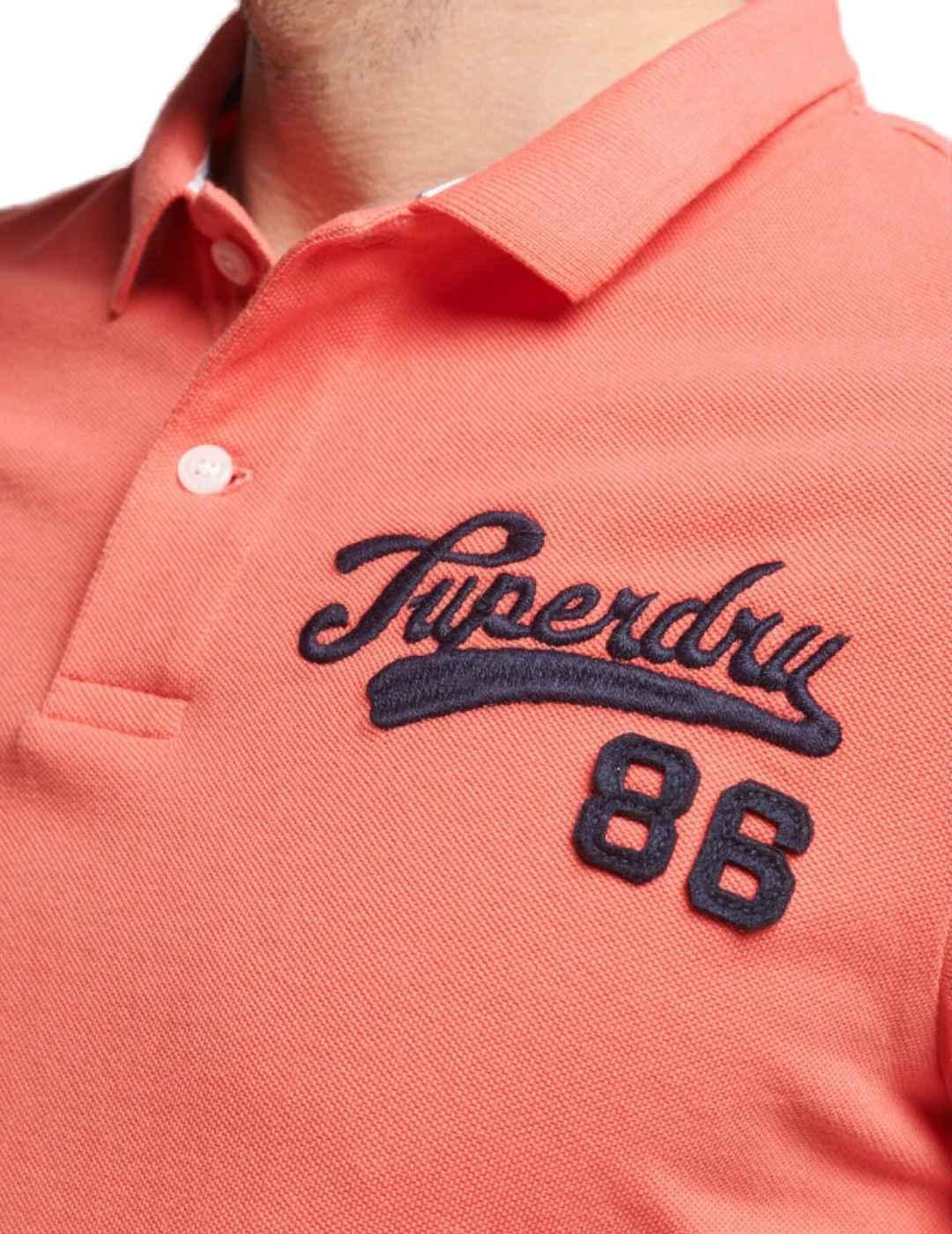 Polo Superdry Applique coral manga corta para hombre