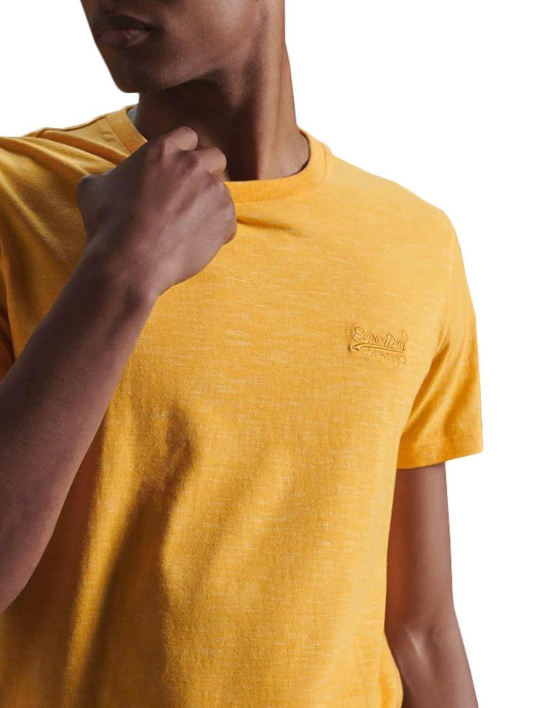 Camiseta Superdry Essential amarillo manga corta para hombre