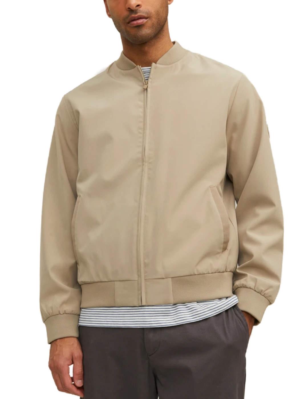 Chaqueta bomber Jack&Jones Carlton beige para hombre