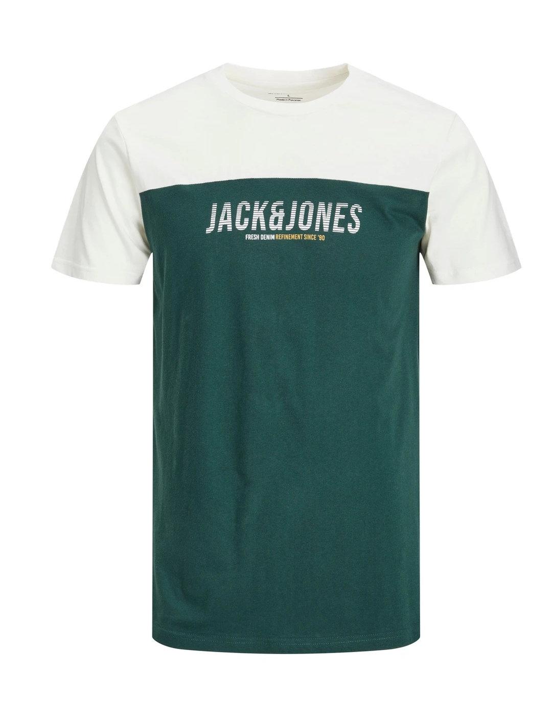 Camiseta Jack&Jones Plus Edam verde manga corta para hombre