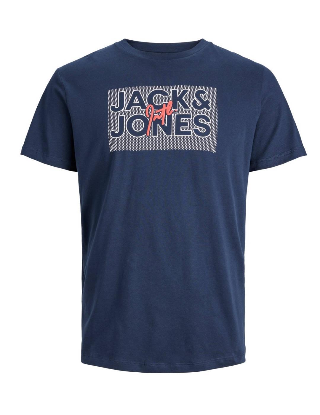 Camiseta Jack&Jones Marius azul marino manga corta de hombre