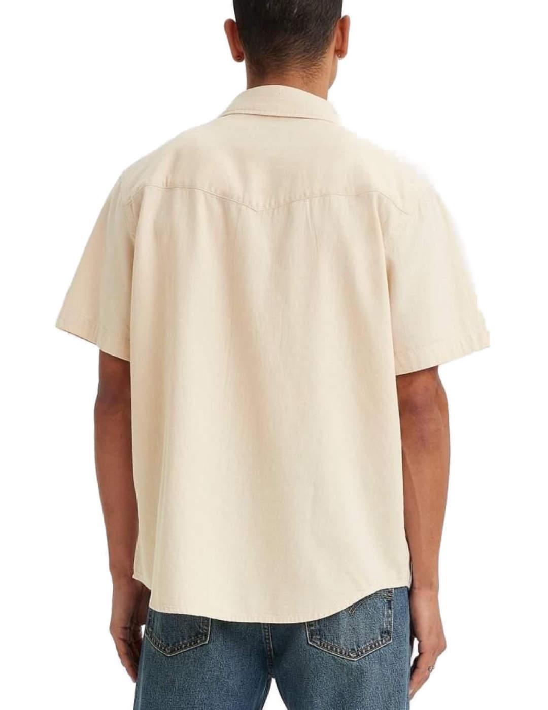 Camisa Levi´s  blanca relaxed manga corta de hombre