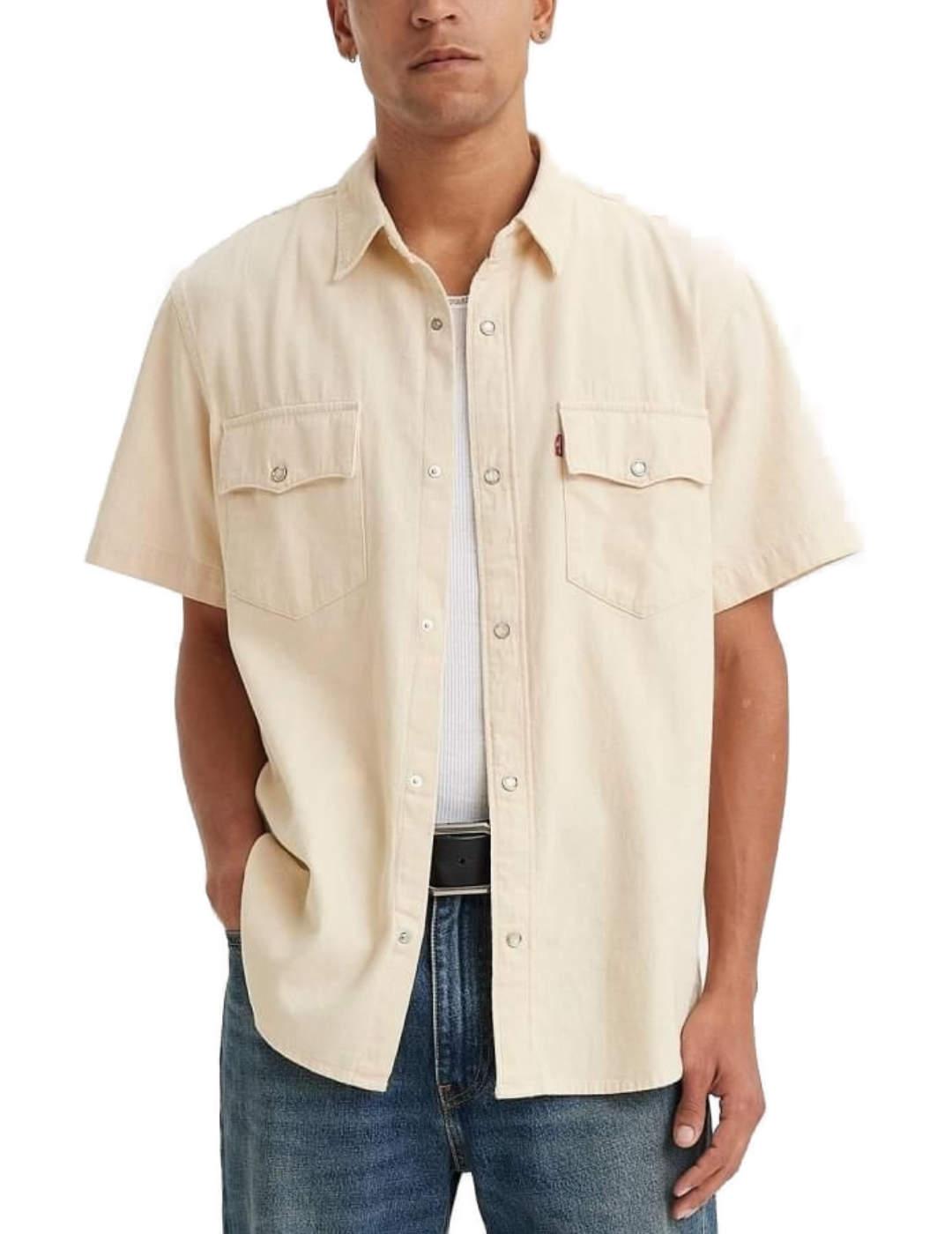 Camisa Levi´s  blanca relaxed manga corta de hombre