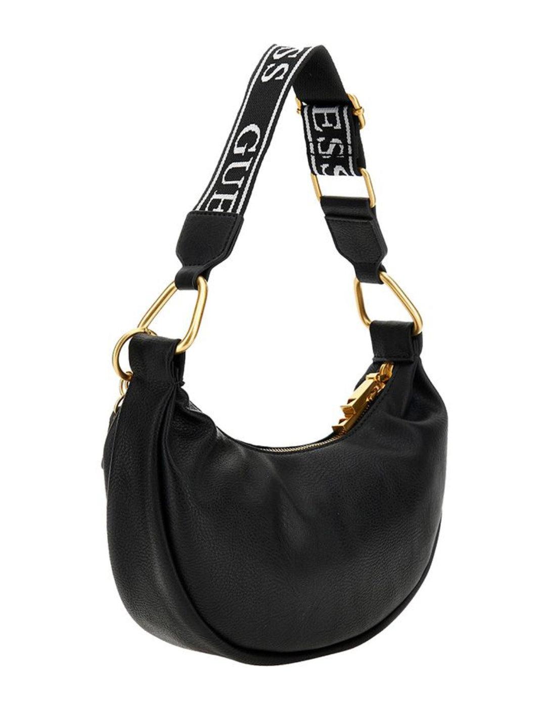 Bolso Guess Natalya media luna negro para mujer