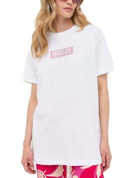 Camiseta Guess Mini blanca oversize para mujer