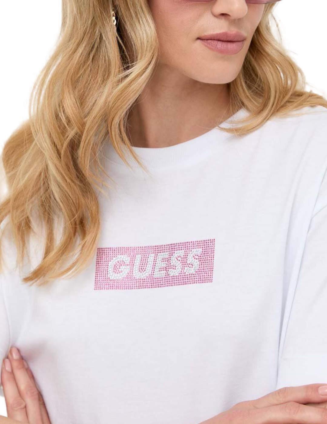 Camiseta Guess Mini blanca oversize para mujer