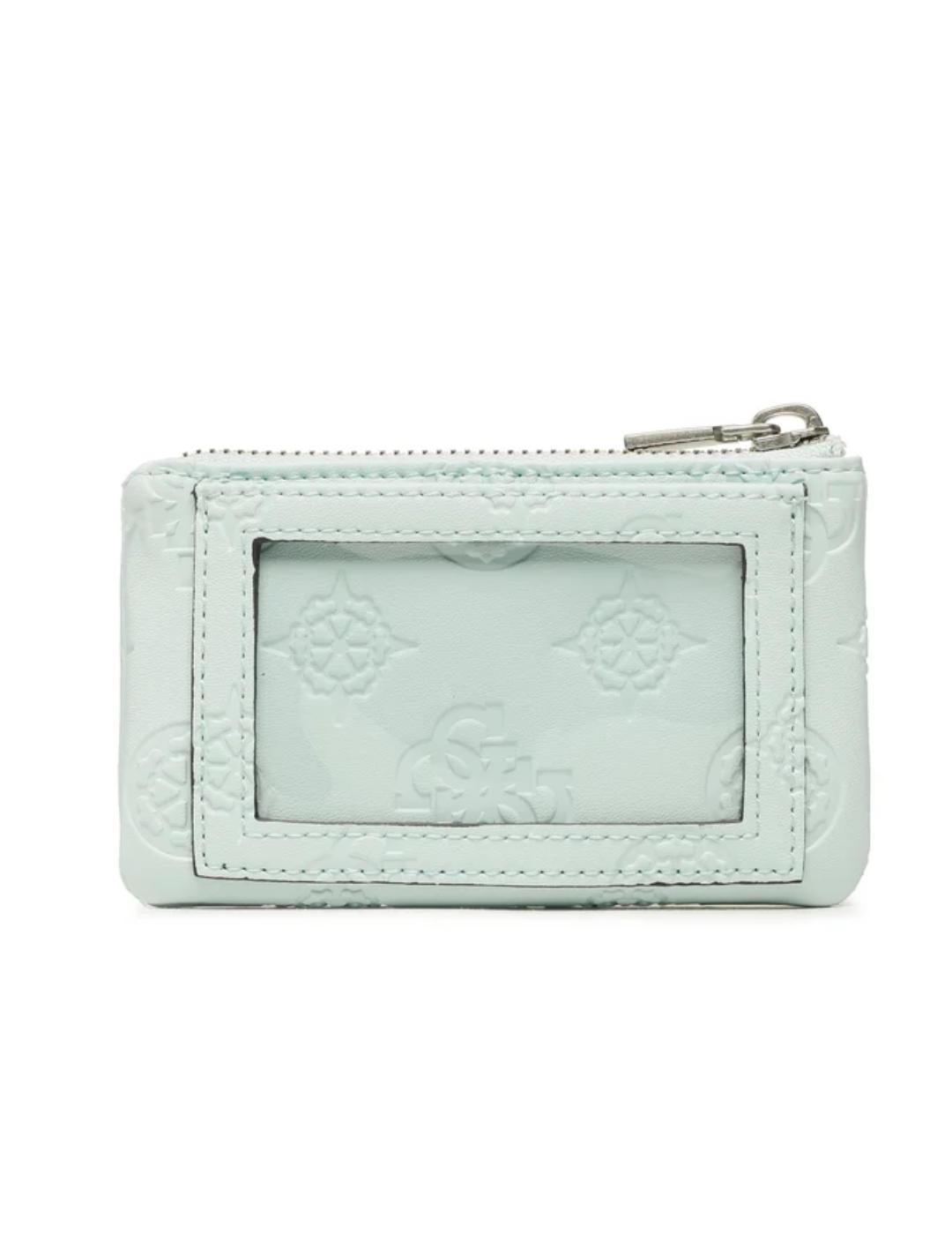 Monedero tarjetero Guess Galeria verde agua para mujer