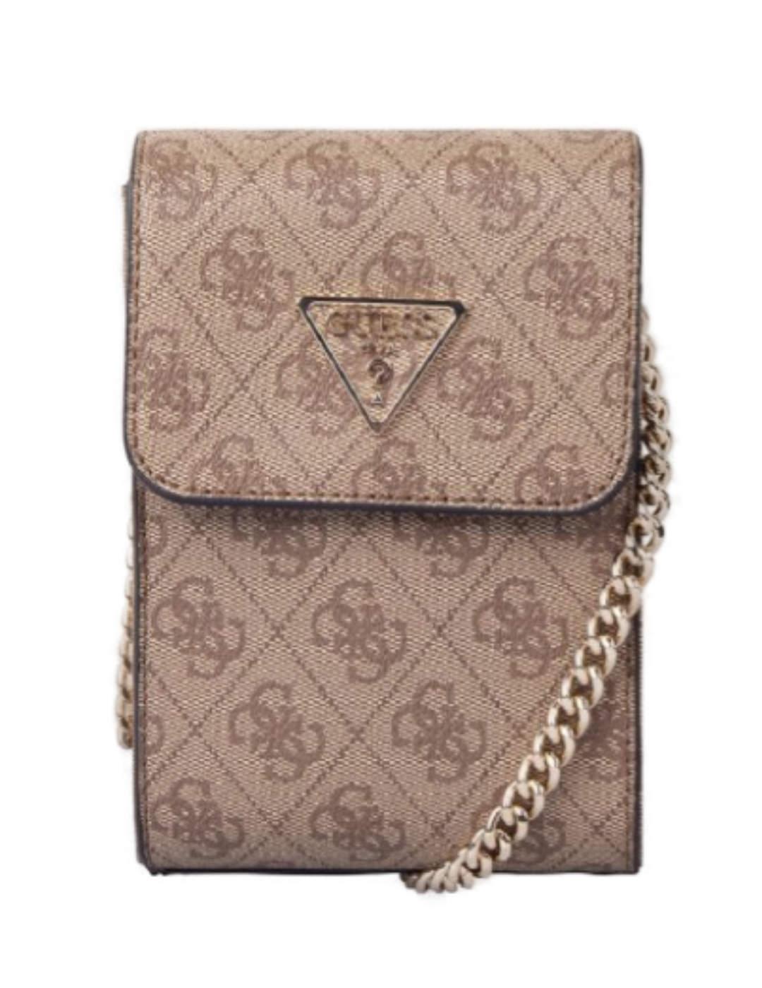 Bolso Guess Noelle móvil marrón estampado mujer