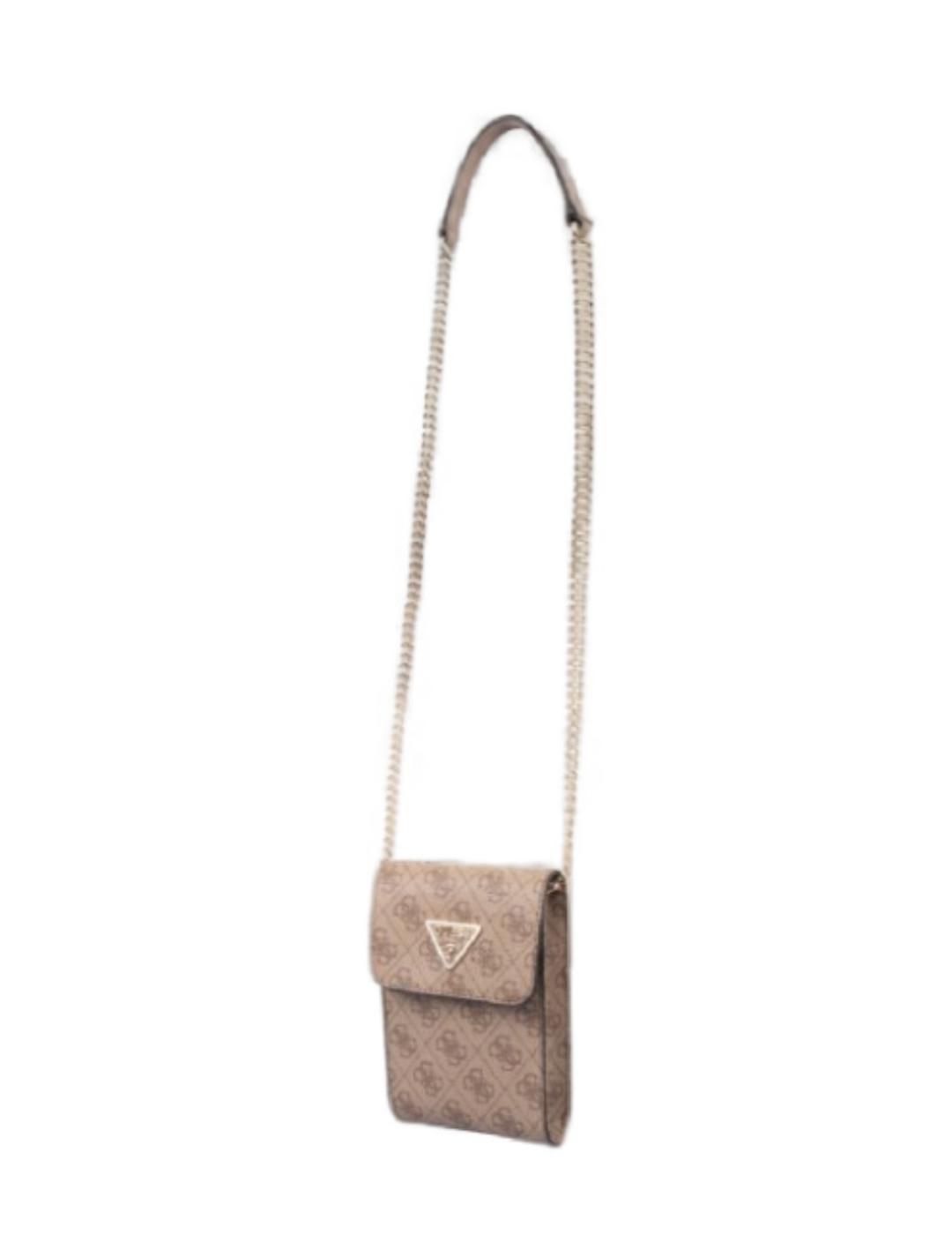 Bolso Guess Noelle móvil marrón estampado mujer