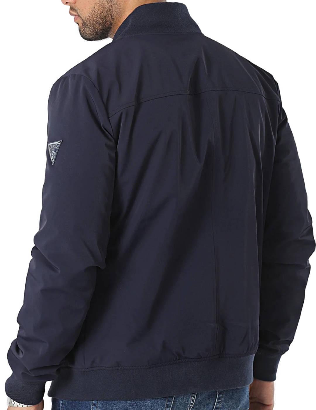 Chaqueta bomber Guess reversible azul/beige para hombre