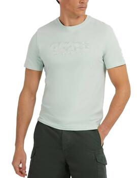 Camiseta Guess Rubber verde manga corta para hombre