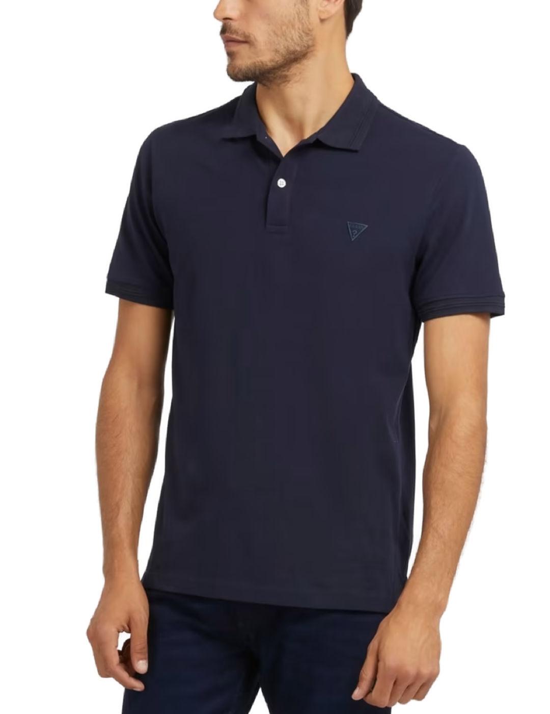 Polo Guess Lyle azul marino manga corta para hombre