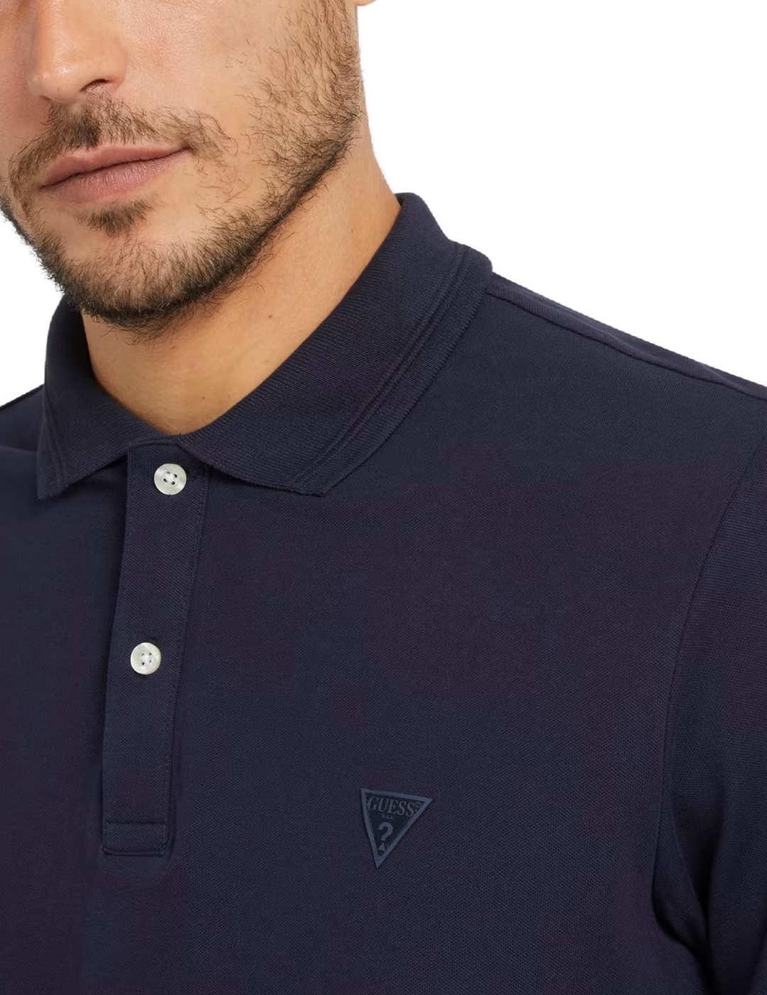 Polo Guess Lyle azul marino manga corta para hombre