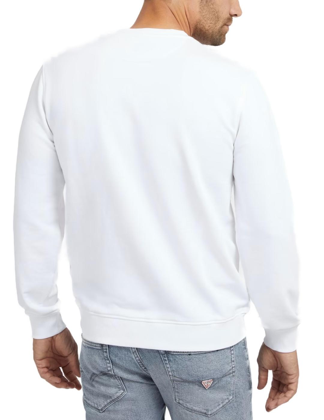 Sudadera Guess Beau blanco sin capucha para hombre