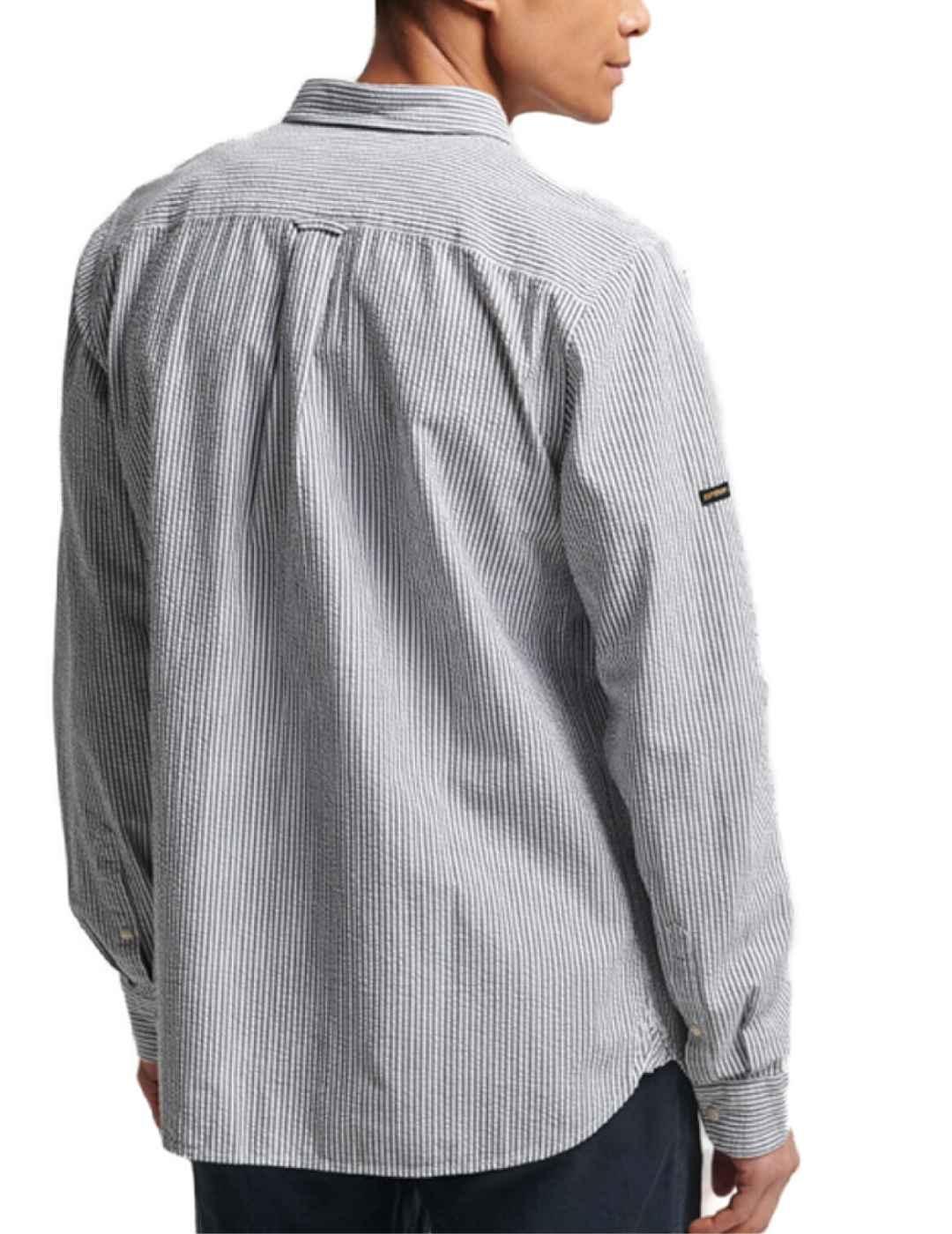 Camisa Superdry Studios blanca rayas de hombre