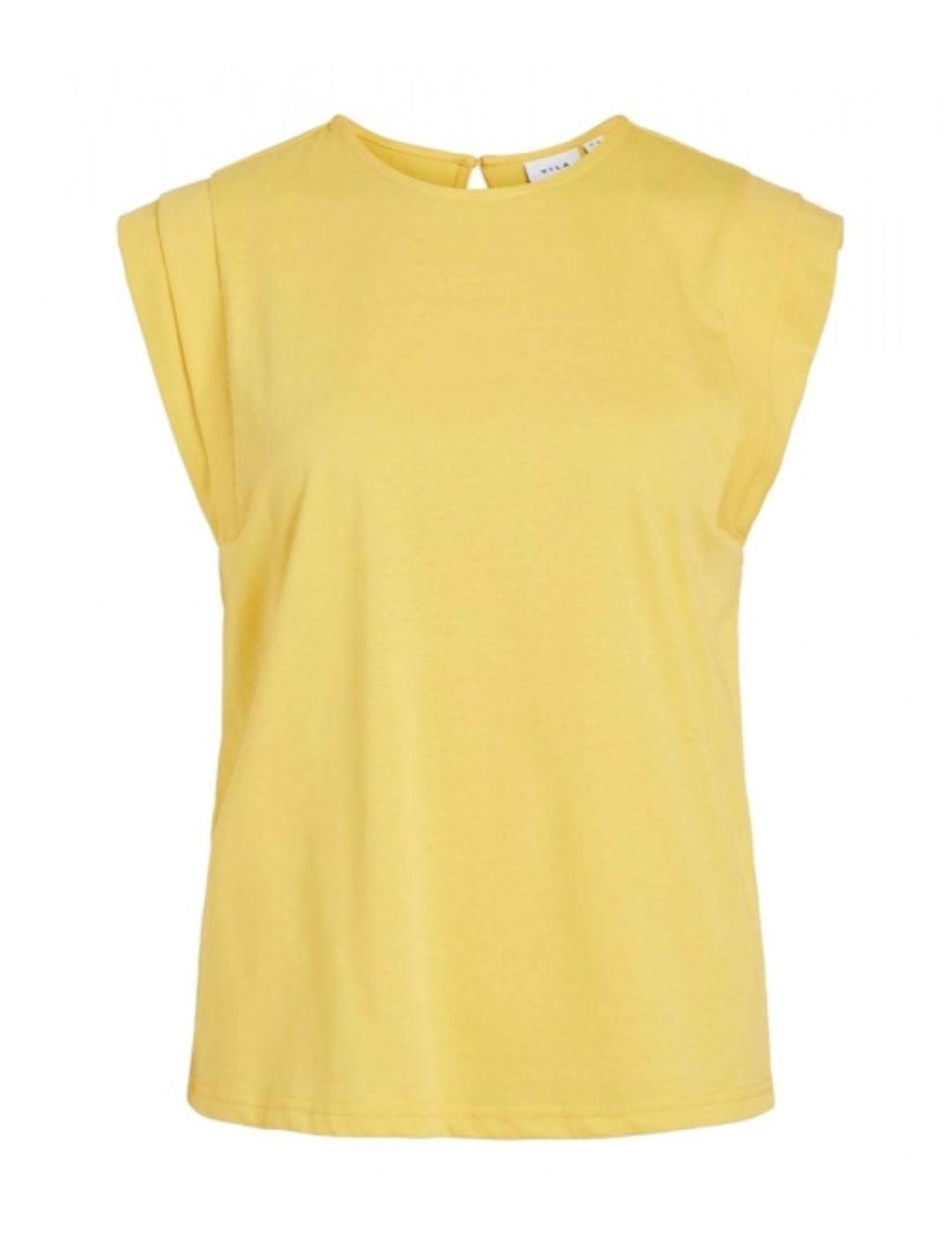 Camiseta Vila Sinata amarillo manga corta para mujer