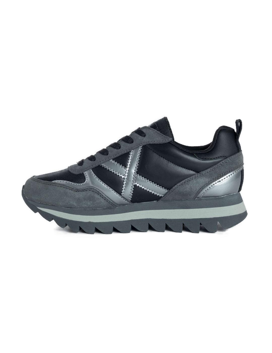Zapatillas Munich Ripple 52 gris oscuro y negro para mujer