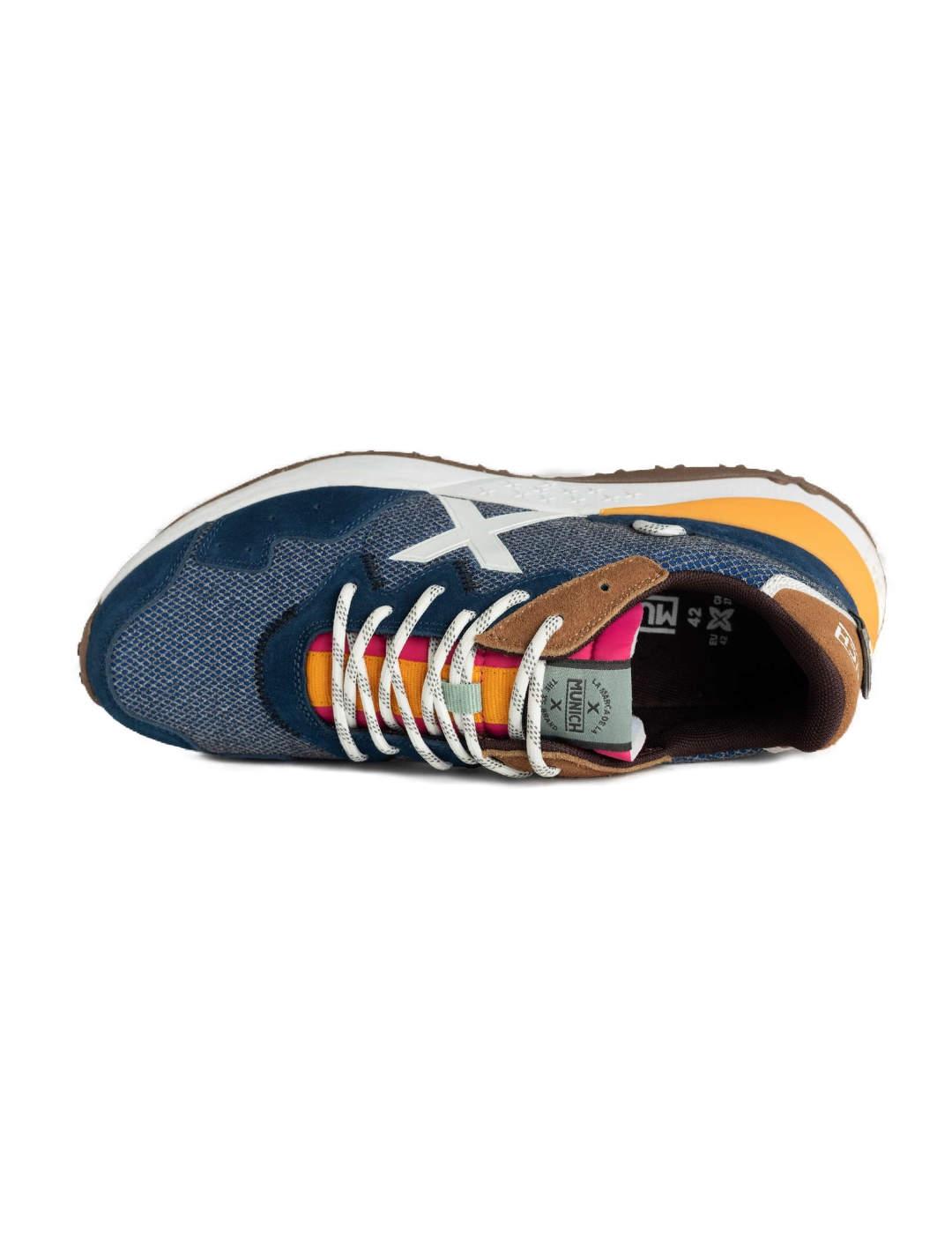 Zapatillas Munich Shibuya 08 azul/naranja para hombre