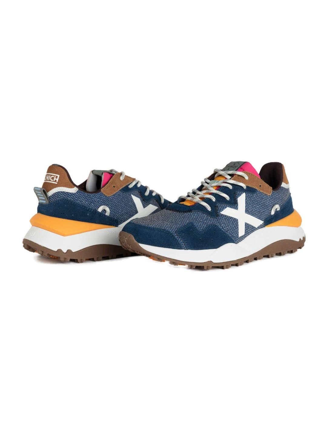 Zapatillas Munich Shibuya 08 azul/naranja para hombre