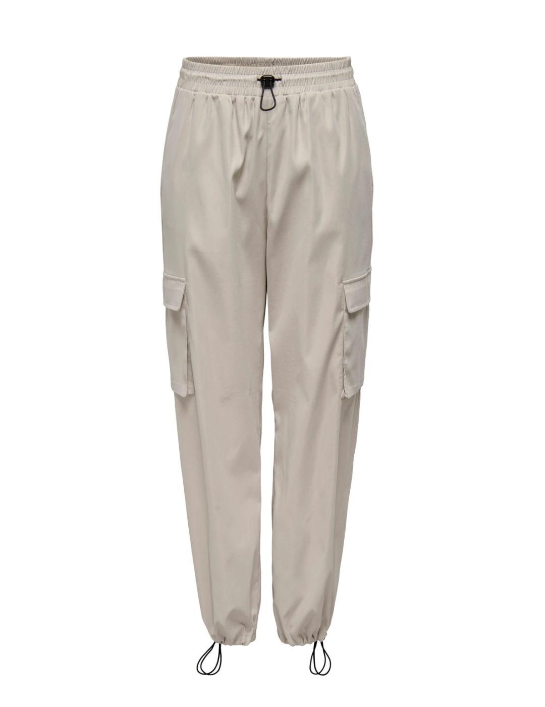 Pantalón Only Cashi cargo beige de tela para mujer