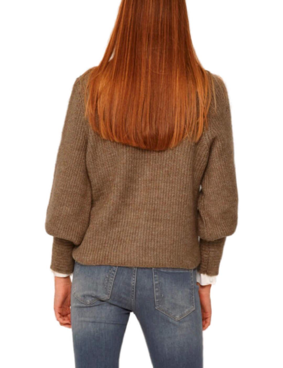 Cardigan Only Clare marrón claro cierre botones para mujer