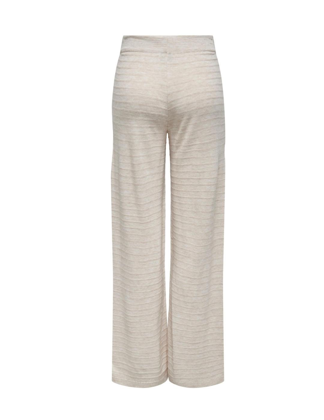 Pantalón de punto Only Cata ancho beige de mujer