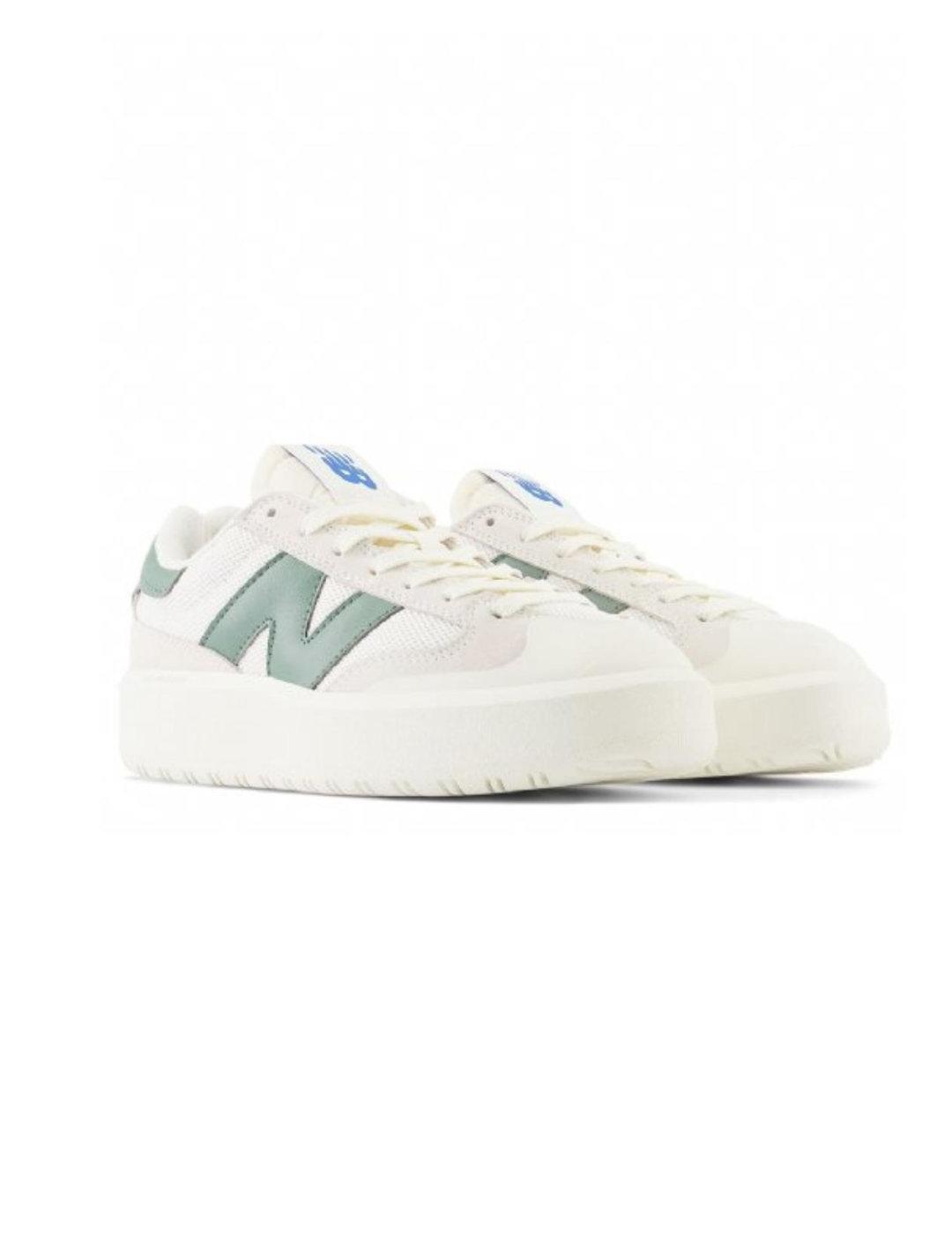 Zapatillas NB CT302RO blancas y verdes plataforma de mujer