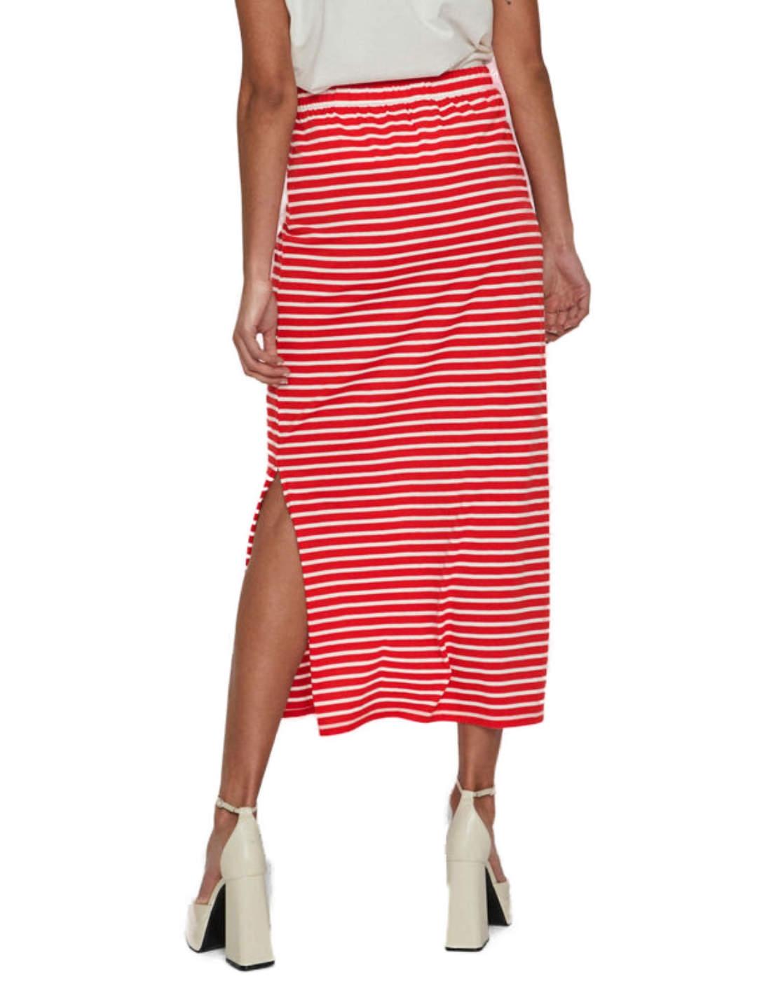 Falda Vila Darling maxi rayas rojas y blancas de mujer