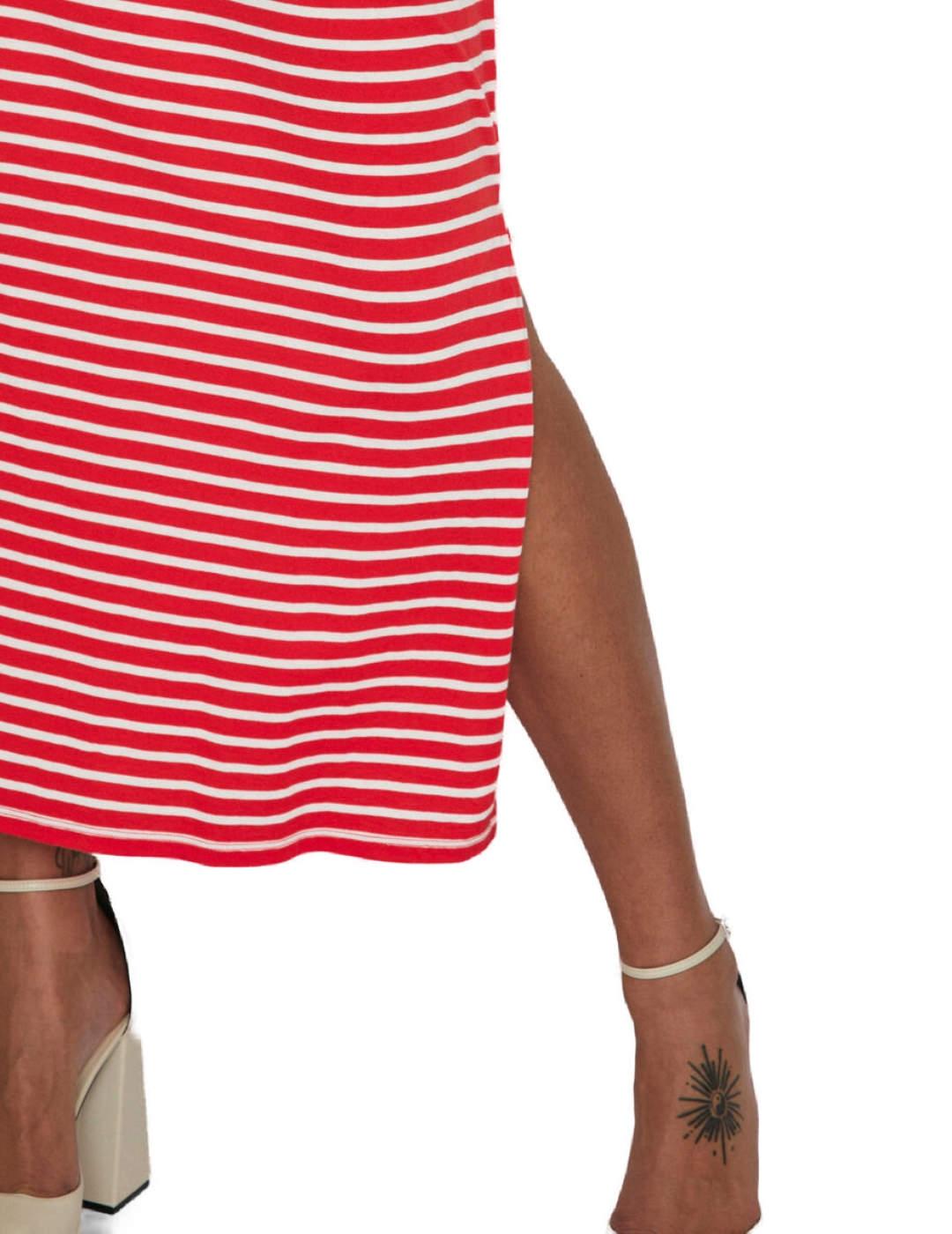 Falda Vila Darling maxi rayas rojas y blancas de mujer
